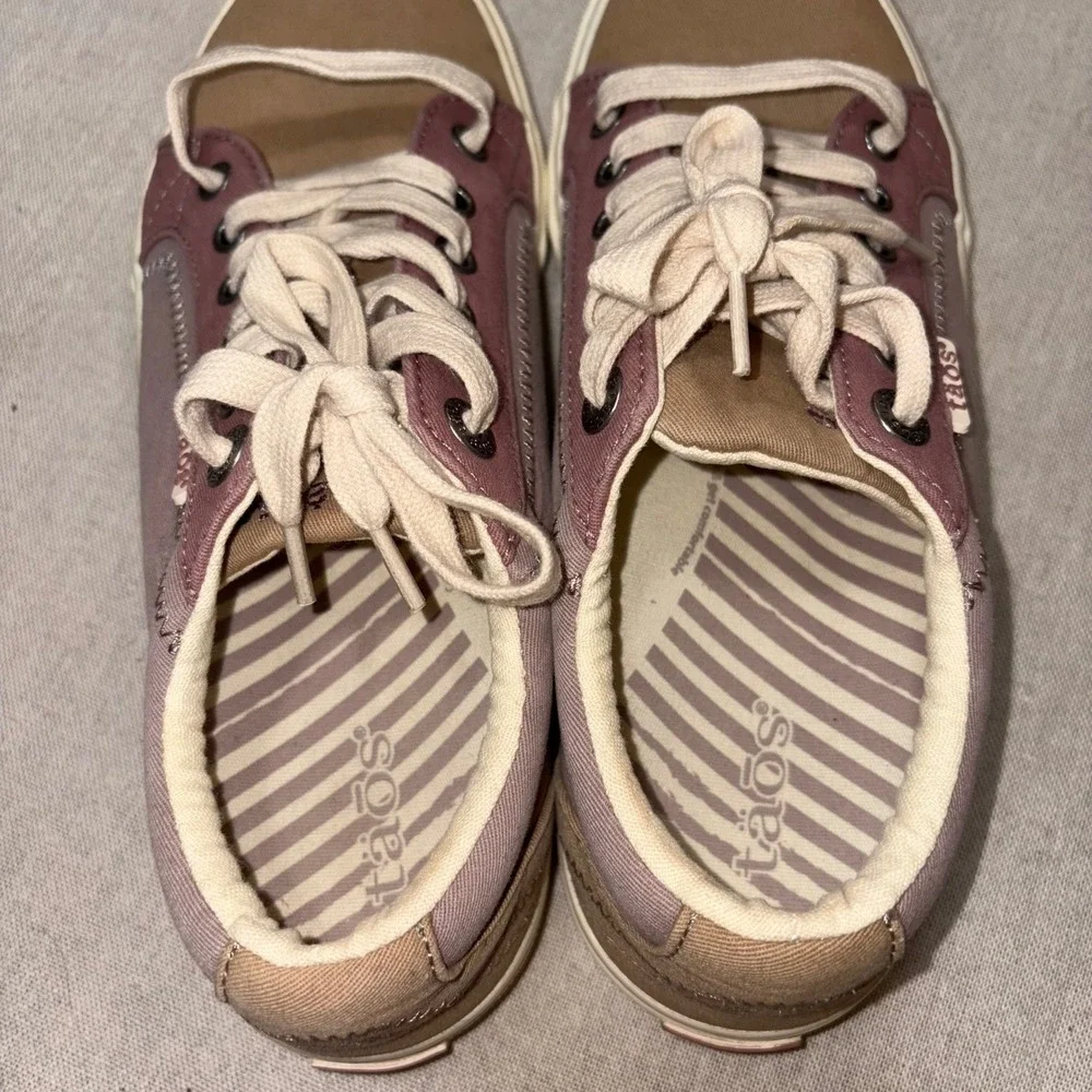 Taos Plim Soul Mauve Tan Canvas Low Top Sneakers Womens 7.5‎ - Picture 4 of 8